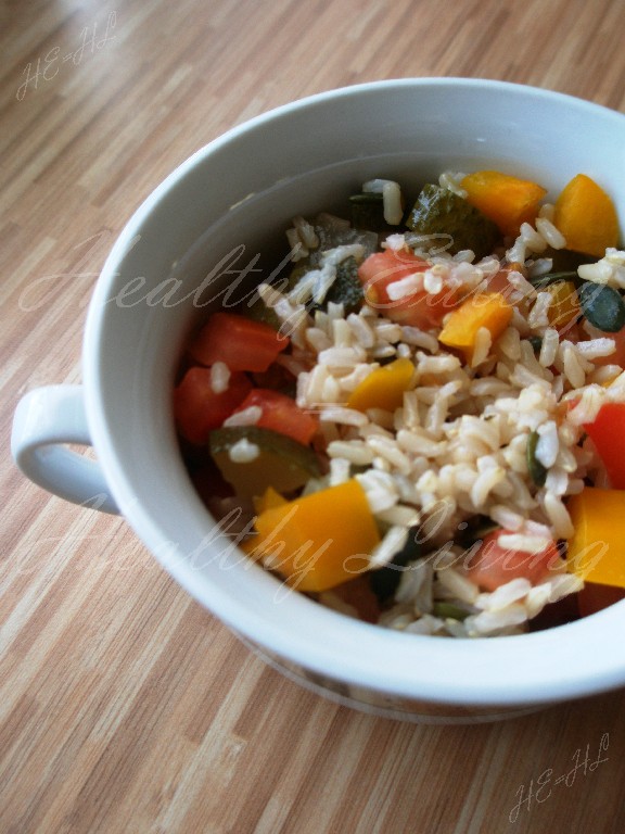 Salad with brown rice