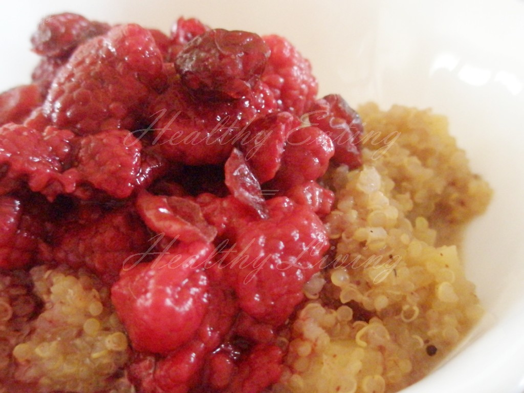 Quinoa with raspberries