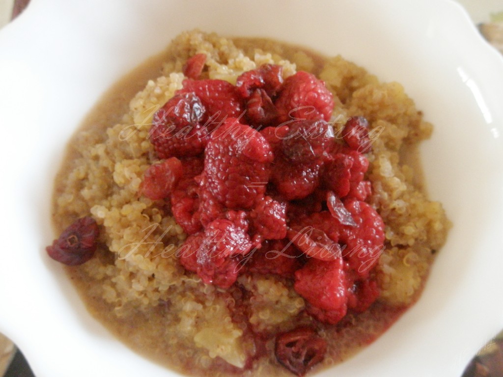 Quinoa with raspberries