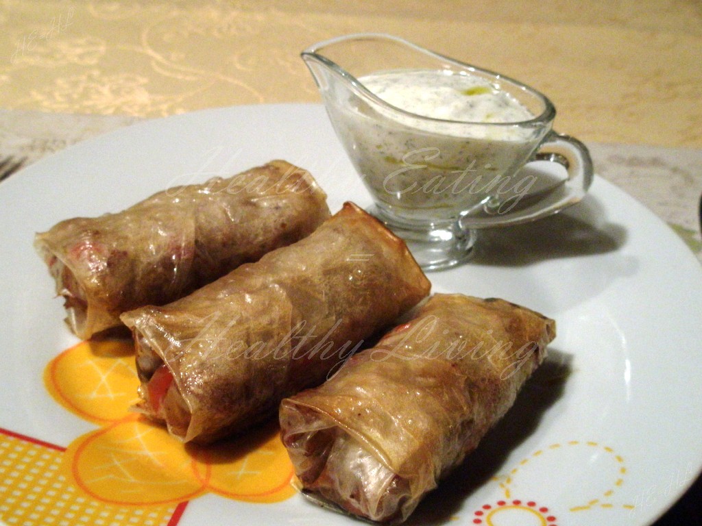 Spring roll with chicken meat