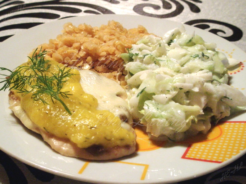 Tahini chicken in mango sauce