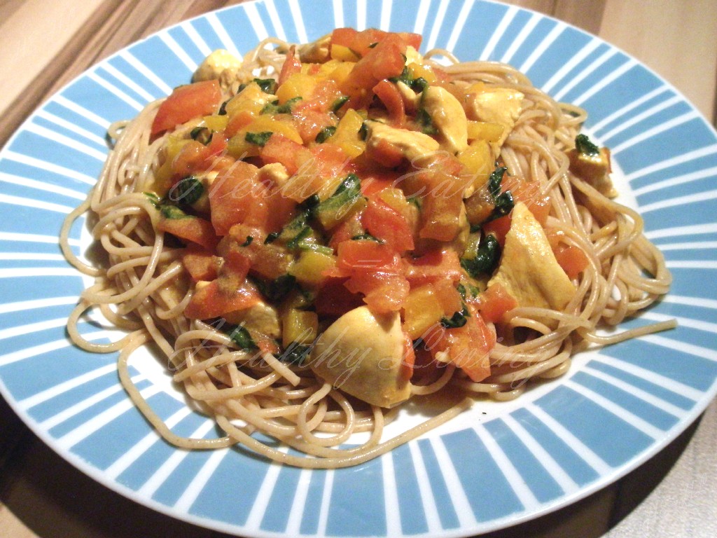 Curry chicken with pasta