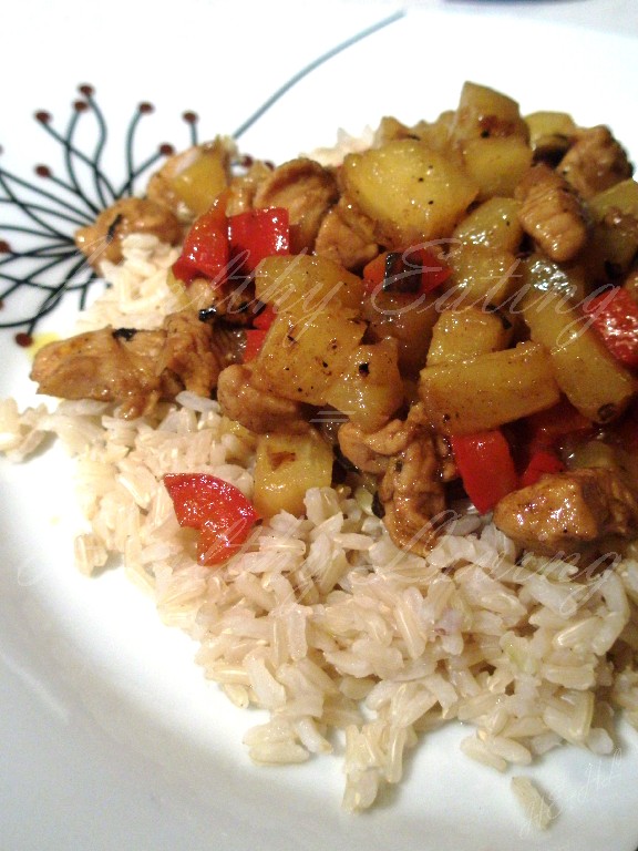 Chicken curry with pineapple in coconut milk