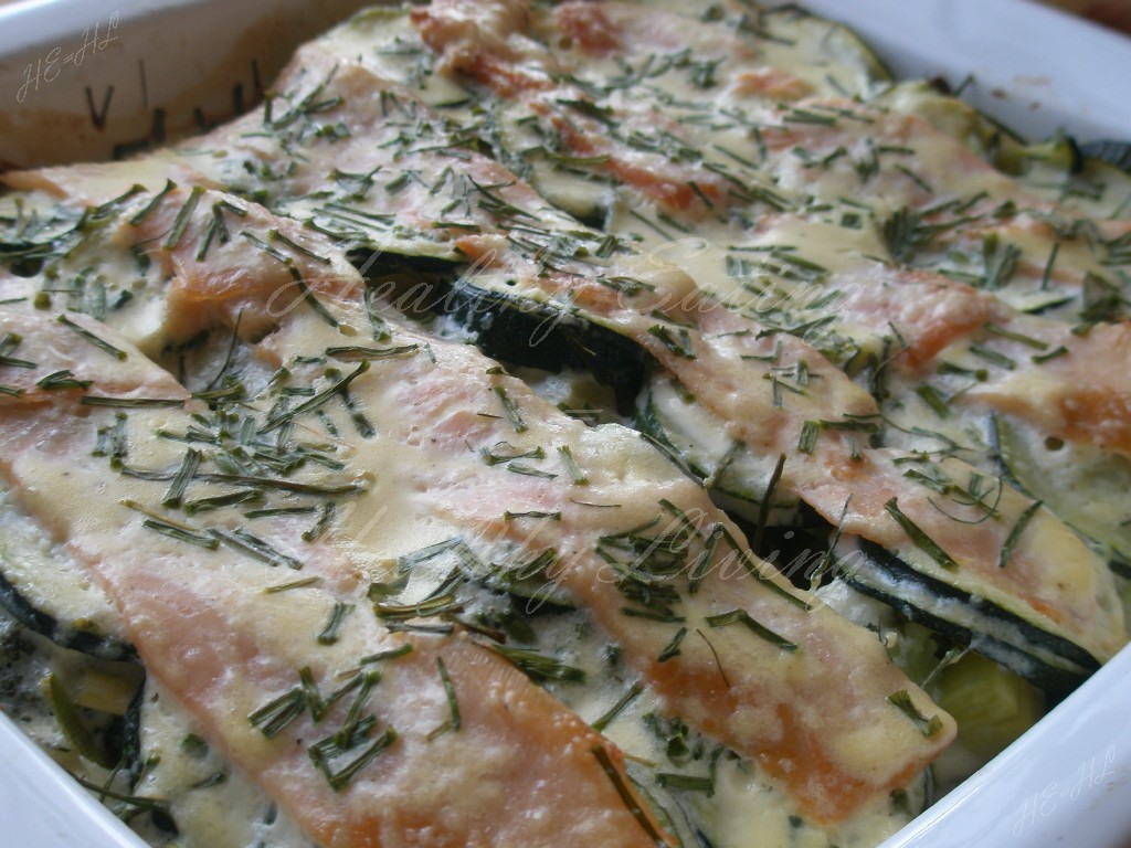 Casserole with smoked salmon