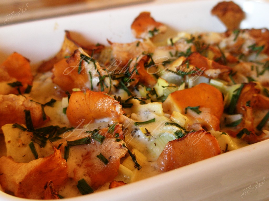 Casserole with chanterelles