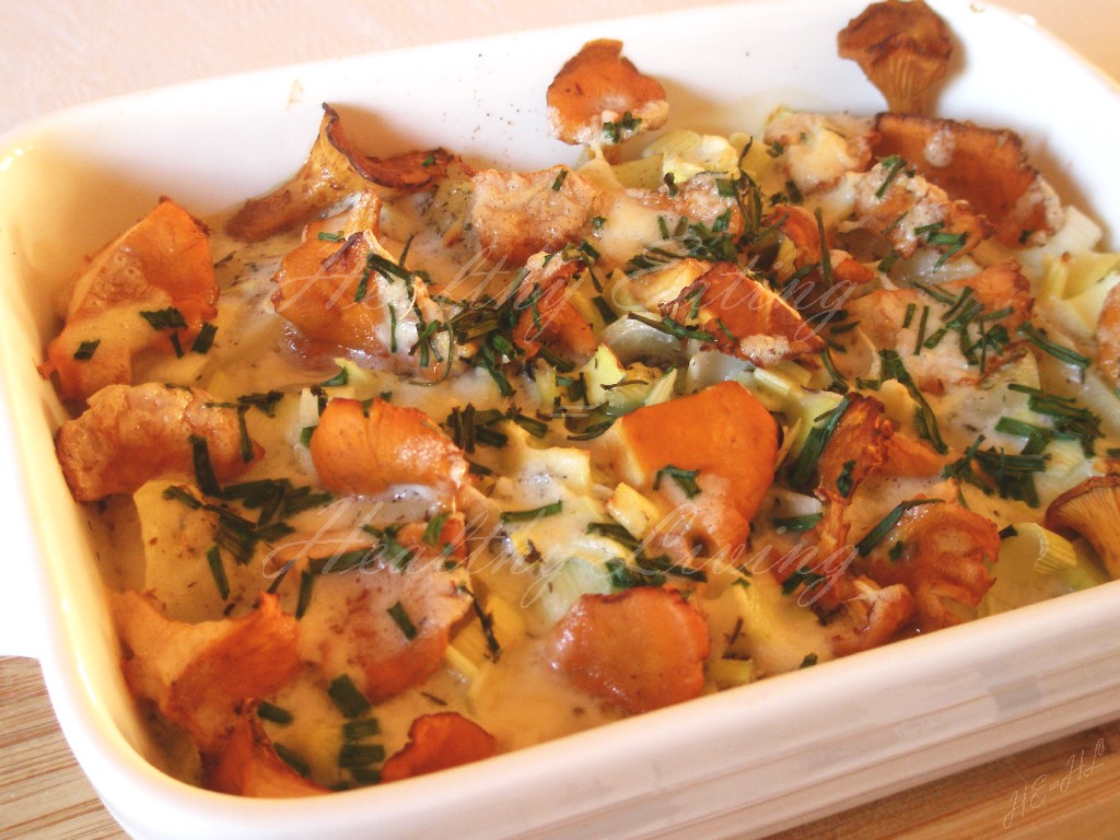 Casserole with chanterelles