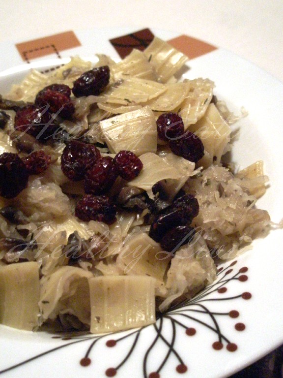 Lazanki with cranberries