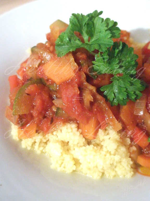 Spicy cous cous with vegetables