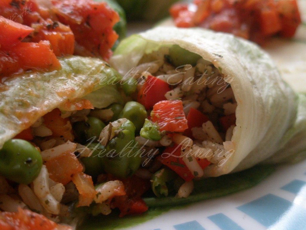 Meatless lettuce spring rolls