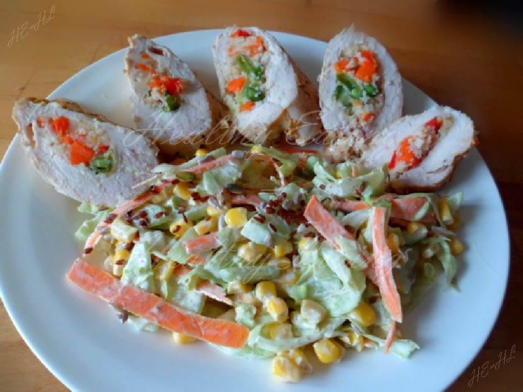 Sacks with couscous and vegetables