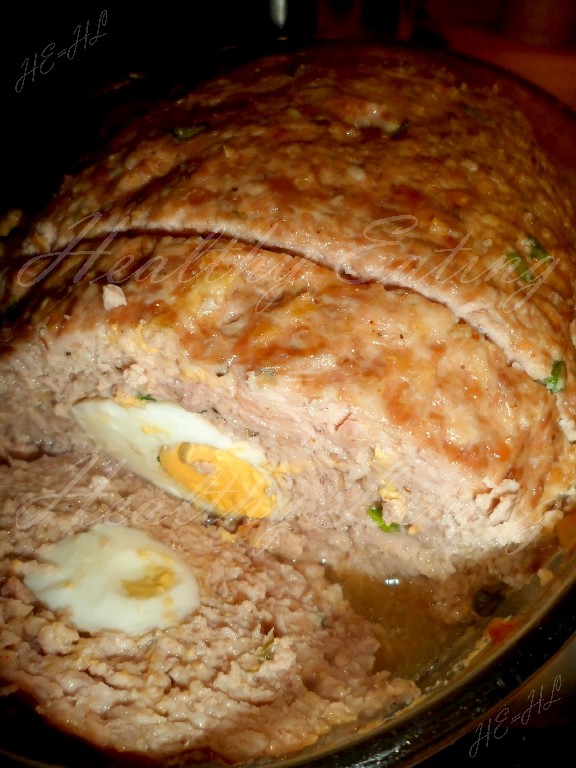 Roasted turkey meatloaf with egg