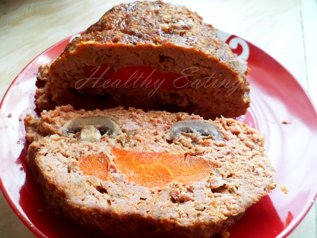 Meatloaf with mushrooms and carrot