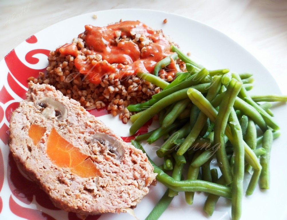 Meatloaf with mushrooms and carrot