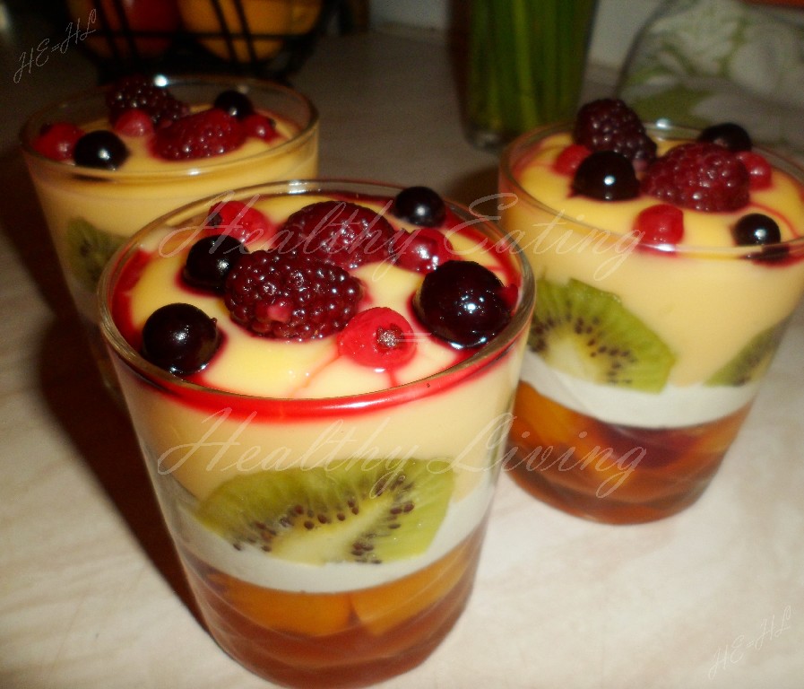 Dessert with orange jelly