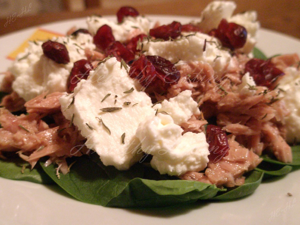 Tuna salad with dried cranberry