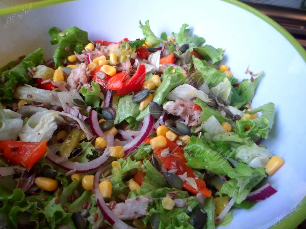 Salad with smoked redfish