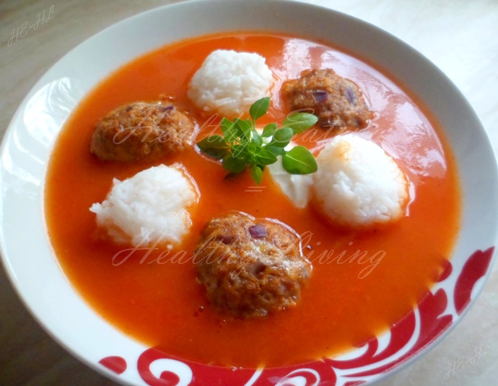 Tomato-pepper-carrot cream soup