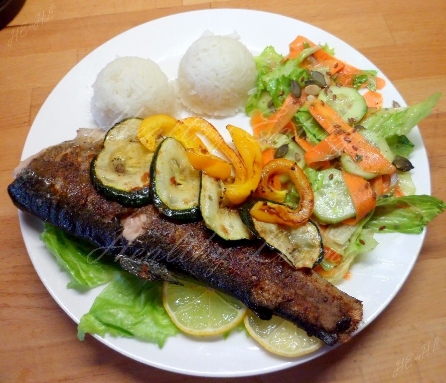 Trout with vegetables