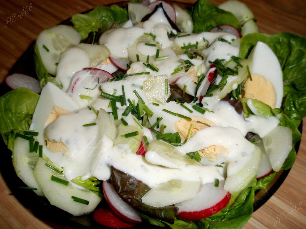 Salad with radish and cucumber