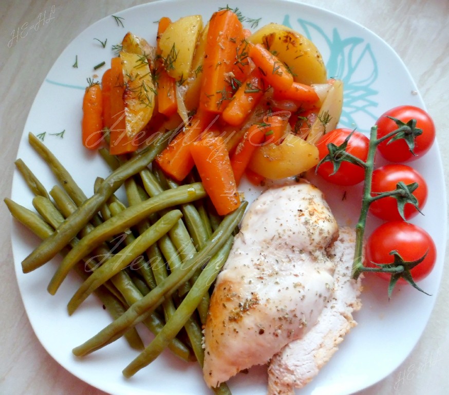 Baked chicken with vegetables