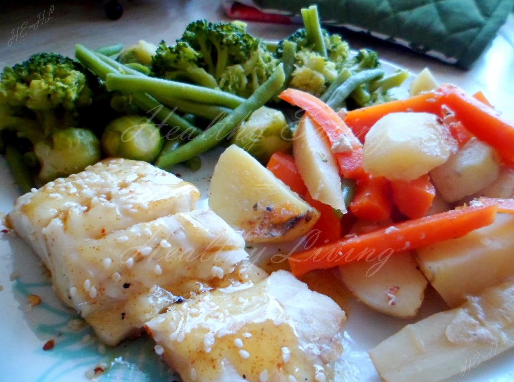 Cod fillet with vegetables