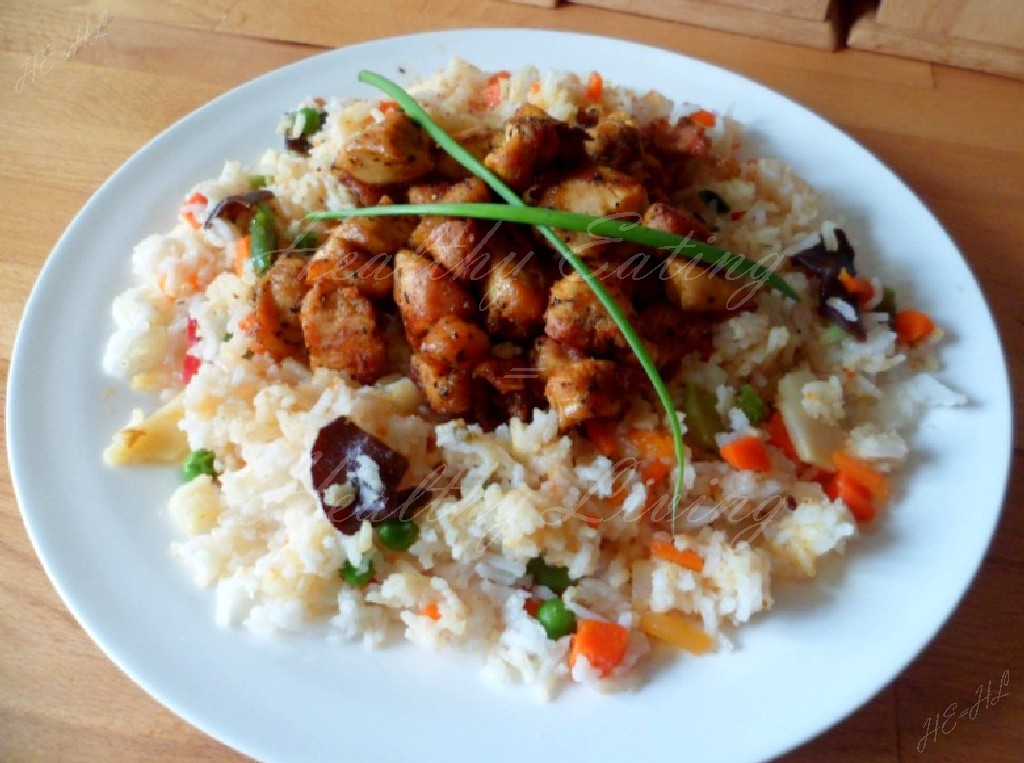 Chicken with jasmine risotto