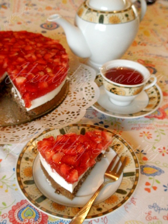 Strawberries cheesecake