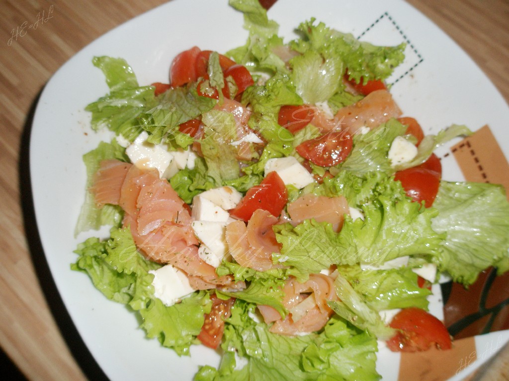 Salmon and mozzarella salad