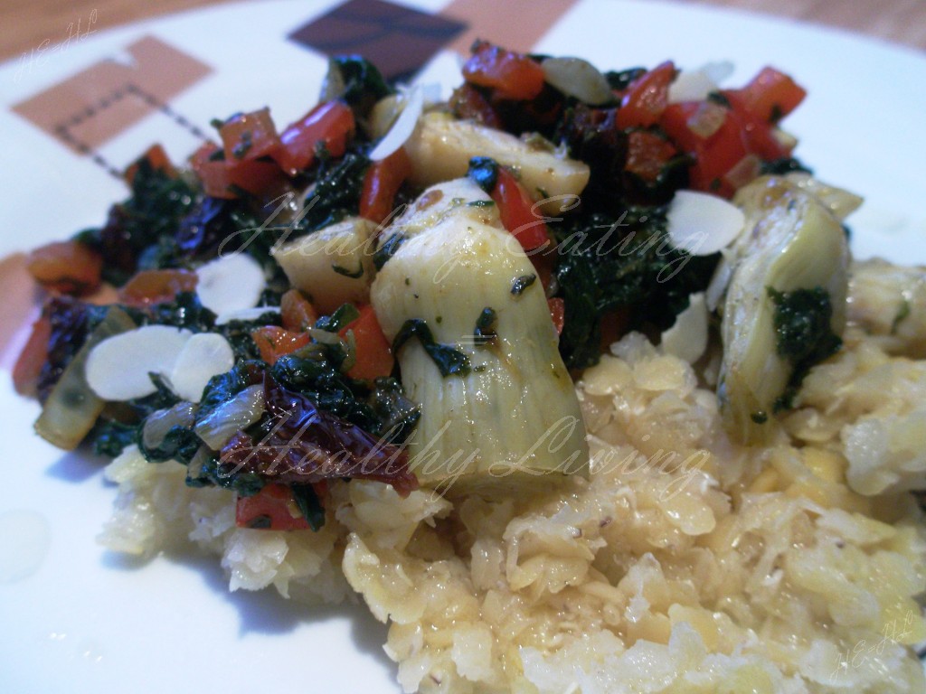 Red lentil with spinach