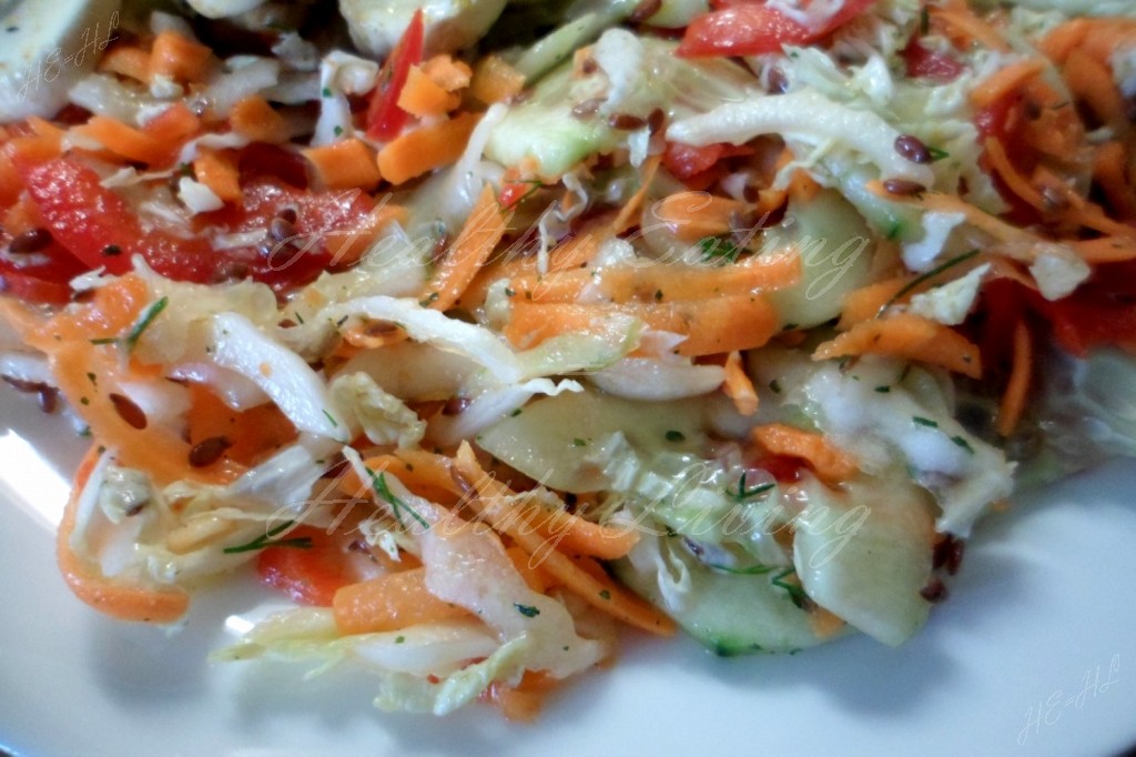 Poultry gyros with salad and mushrooms