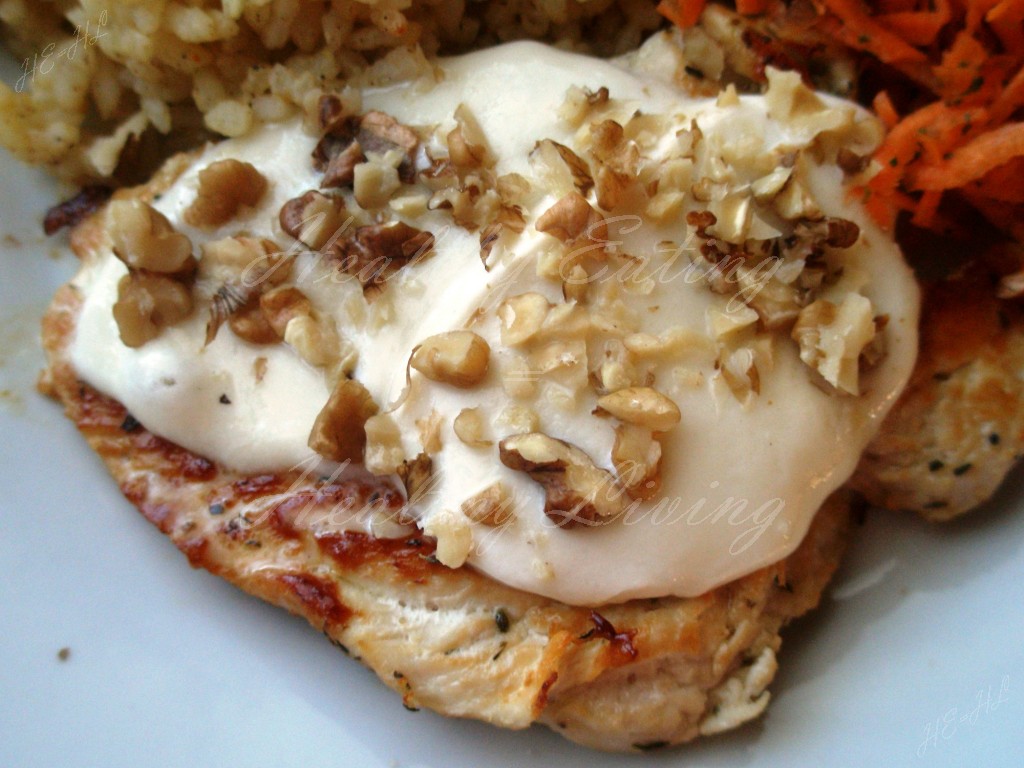 Chicken breast with lemon rice and carrot salad