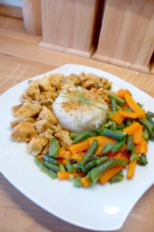 Turkey with mushrooms and vegetables