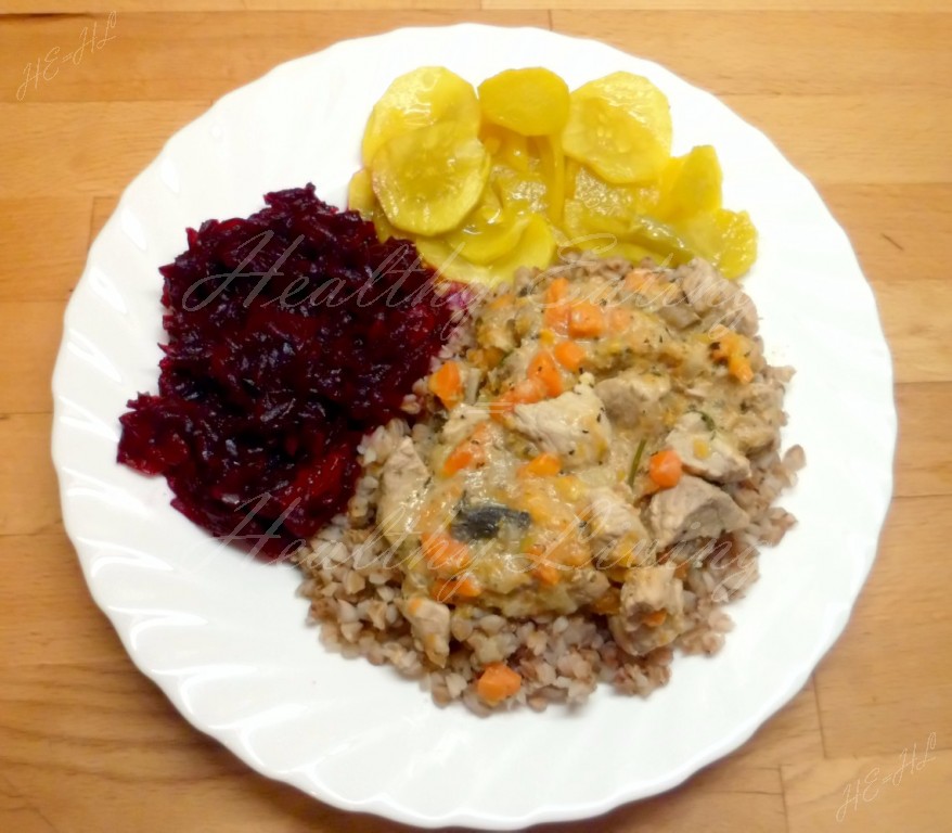 Horseradish-mustard stew with buckwheat groats