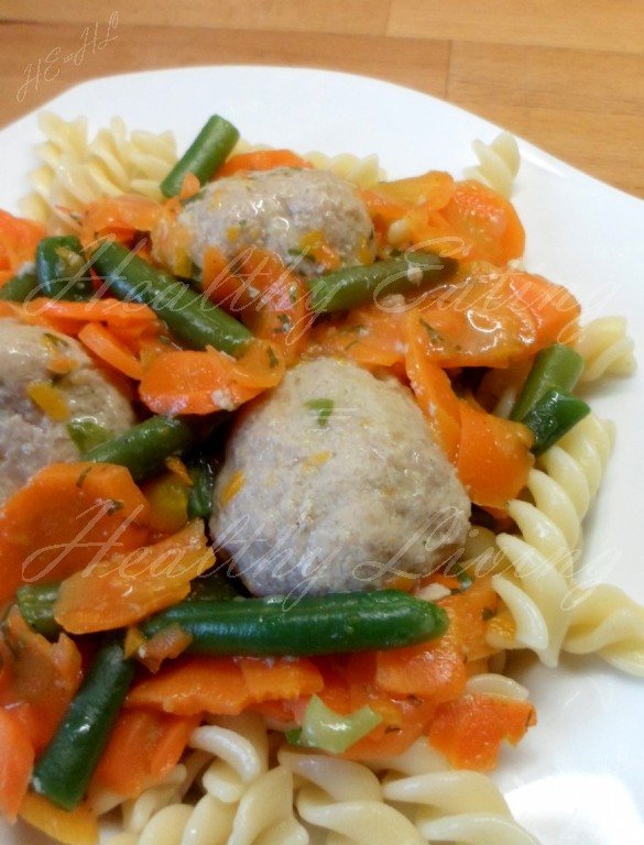 Veal meatballs with green beans