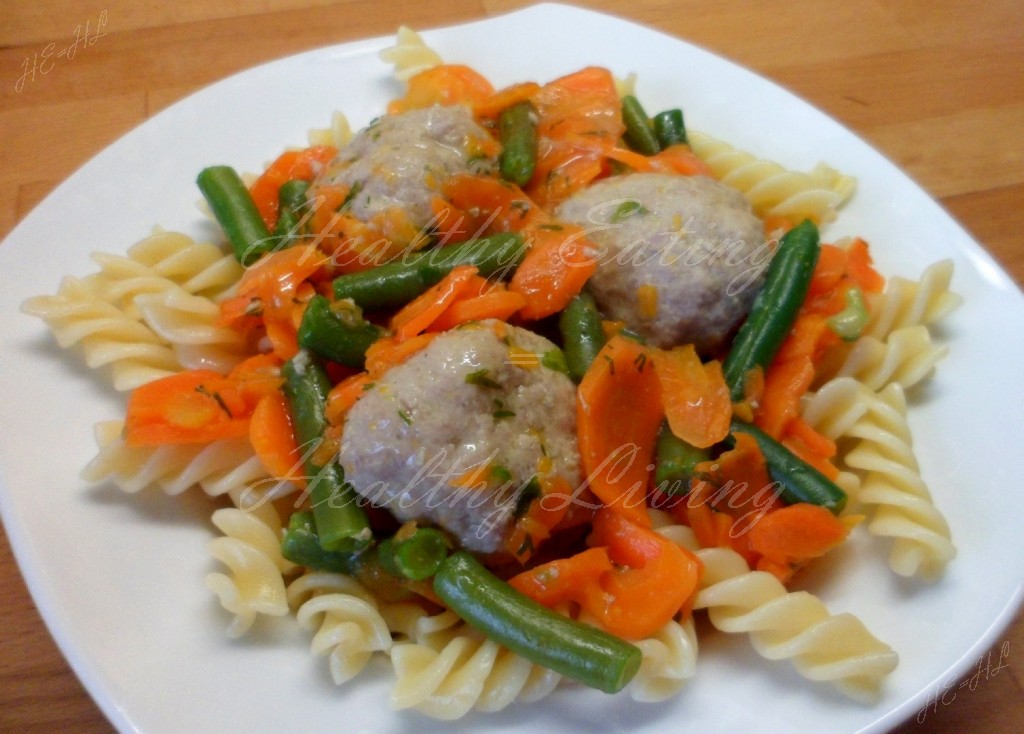 Veal meatballs with green beans