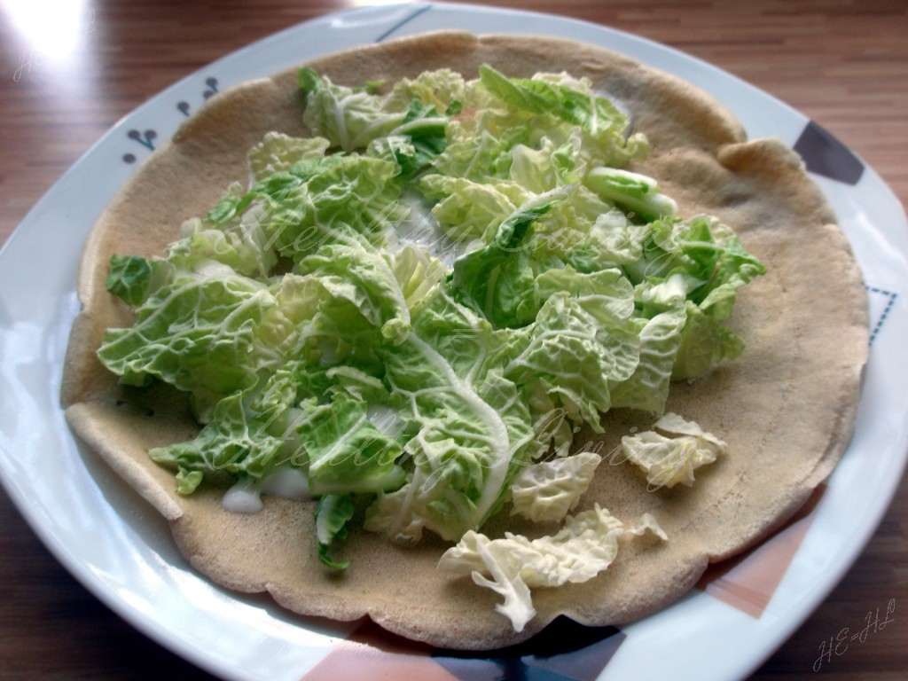 Spelt pancakes with vegetables