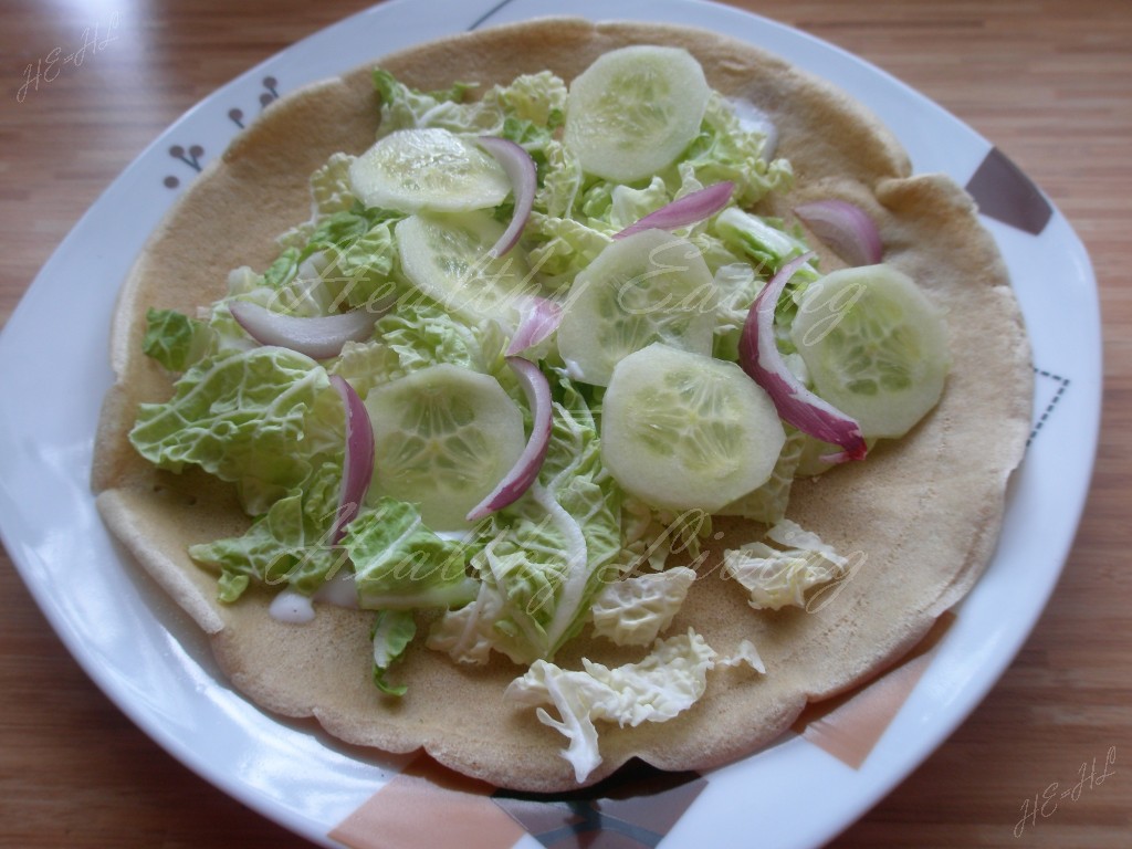 Spelt pancakes with vegetables