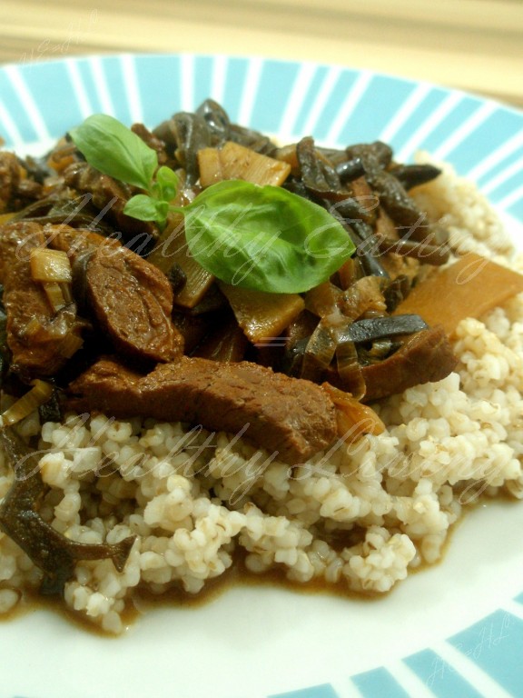 Delicate tenderloins with barley groats